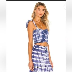 Hollie Top in Sabia Indigo White Tiare Hawaii NWT